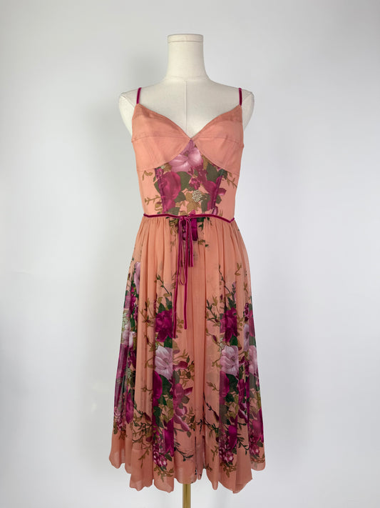 Vintage Tracy Reese Silk Chiffon Floral Dress