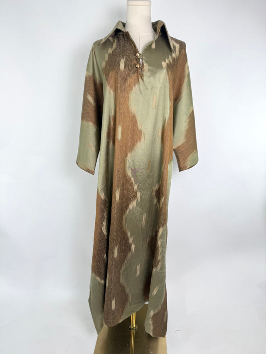 Rainforest Silk Ikat Caftan