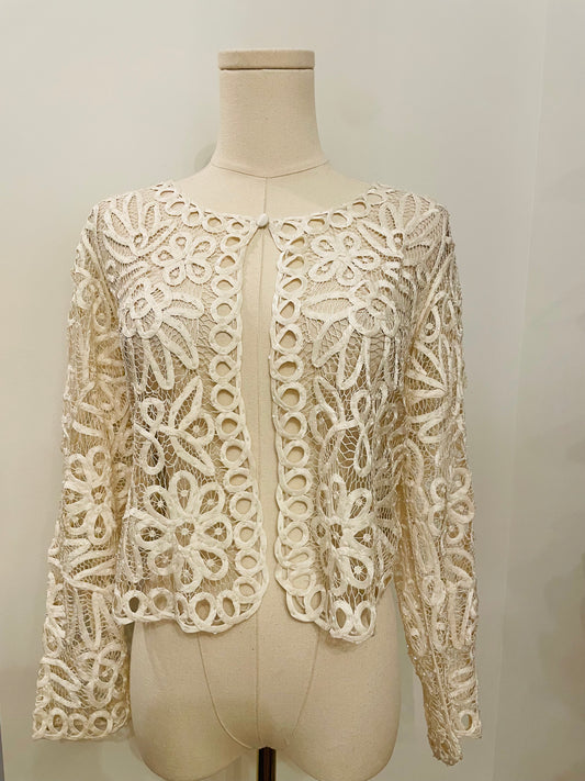 Vintage Soulmates Cream Lace Jacket