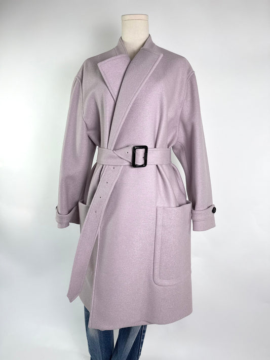 Burberry Lavender Wool Wrap Coat