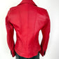 Vintage Red Leather Vera Pelle Biker Jacket