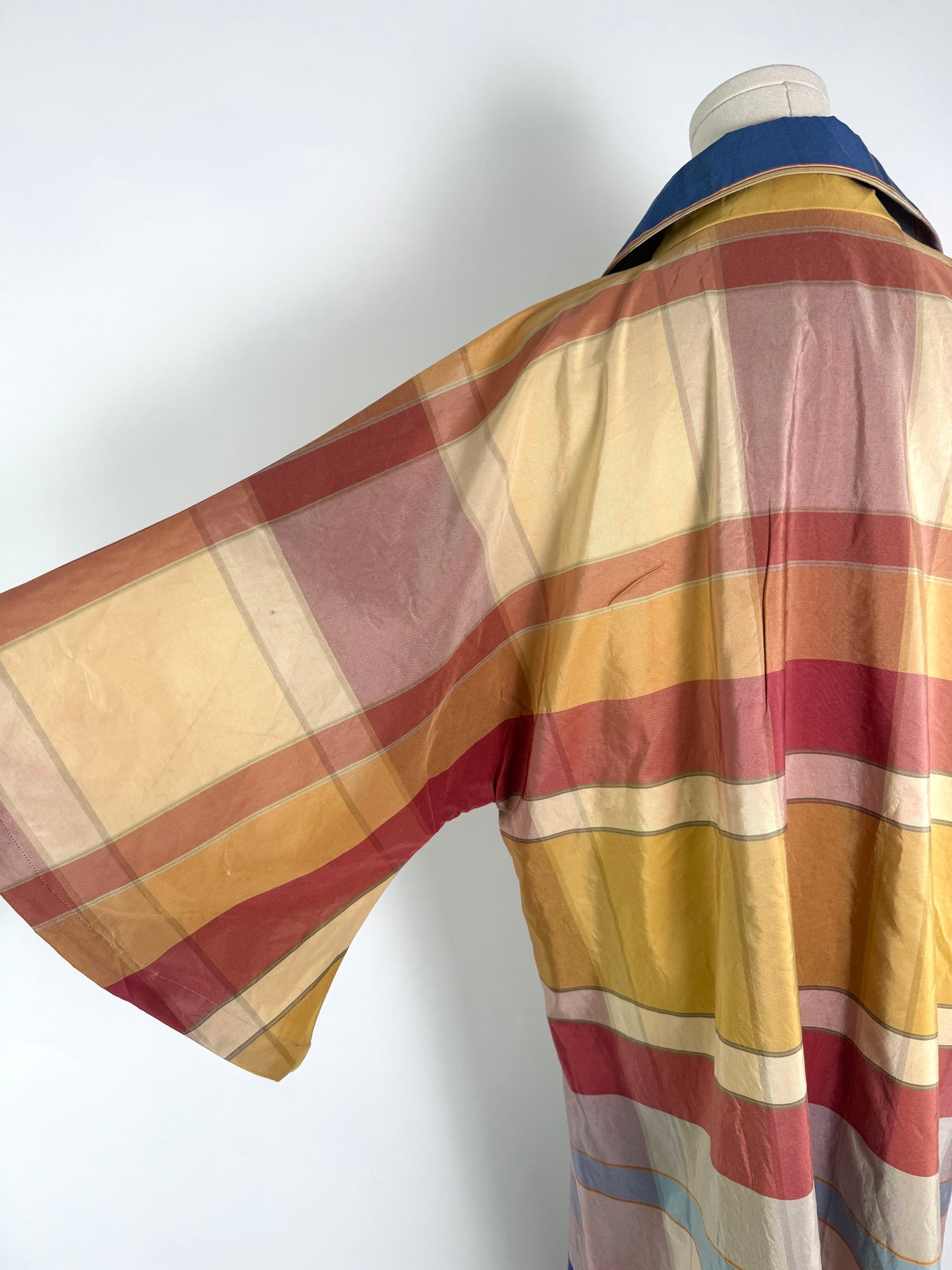 Ombre Plaid Silk Caftan
