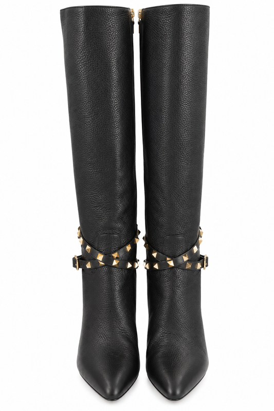 Valentino Rock Stud Knee High Boots