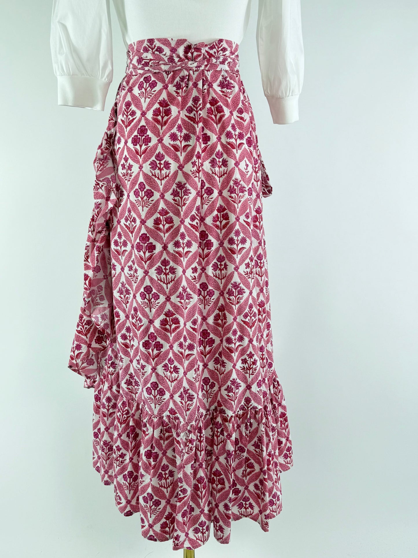 Pink City Prints Floral Wrap Skirt