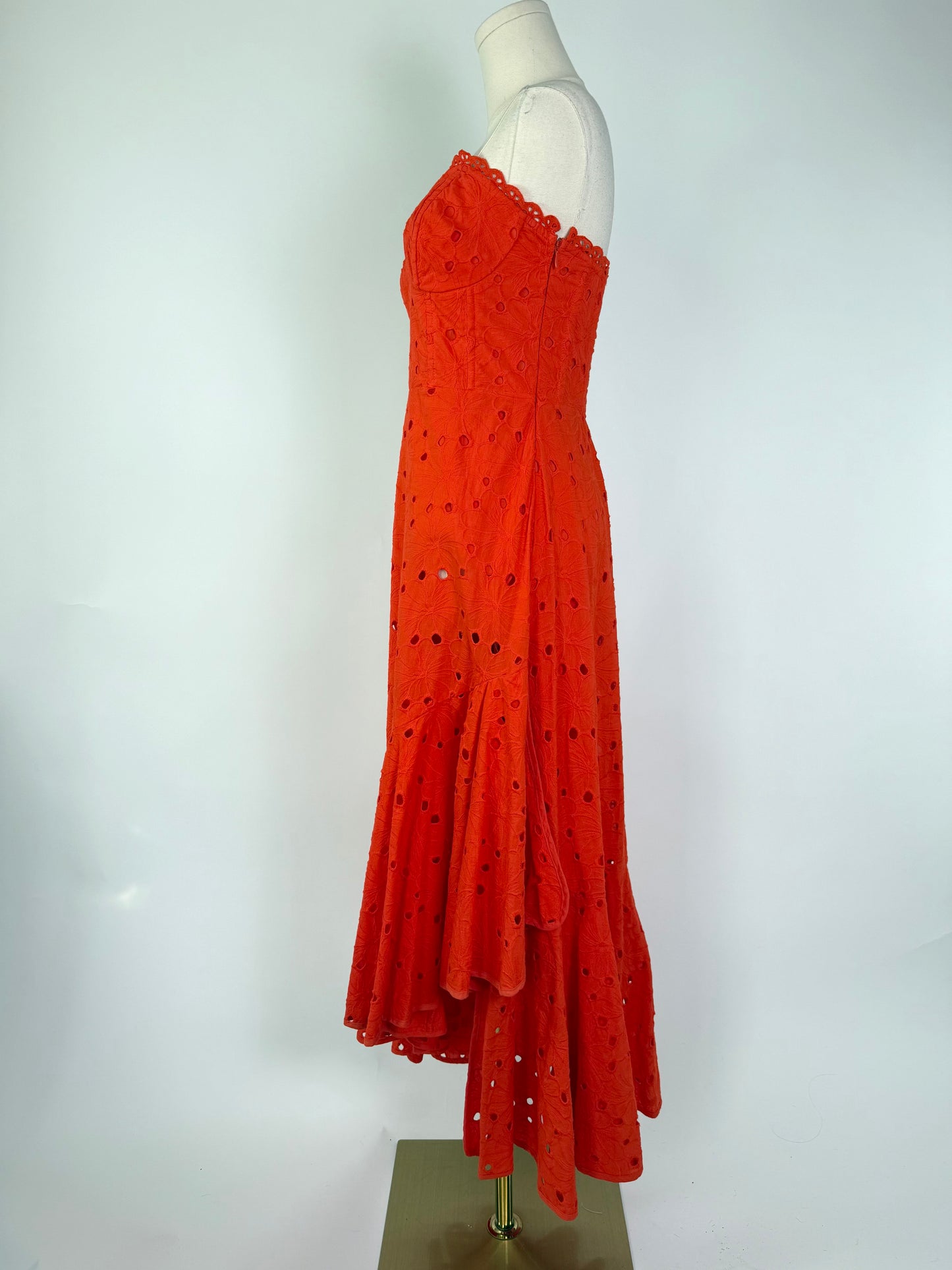 ASTR Red Eyelet Maxi Dress