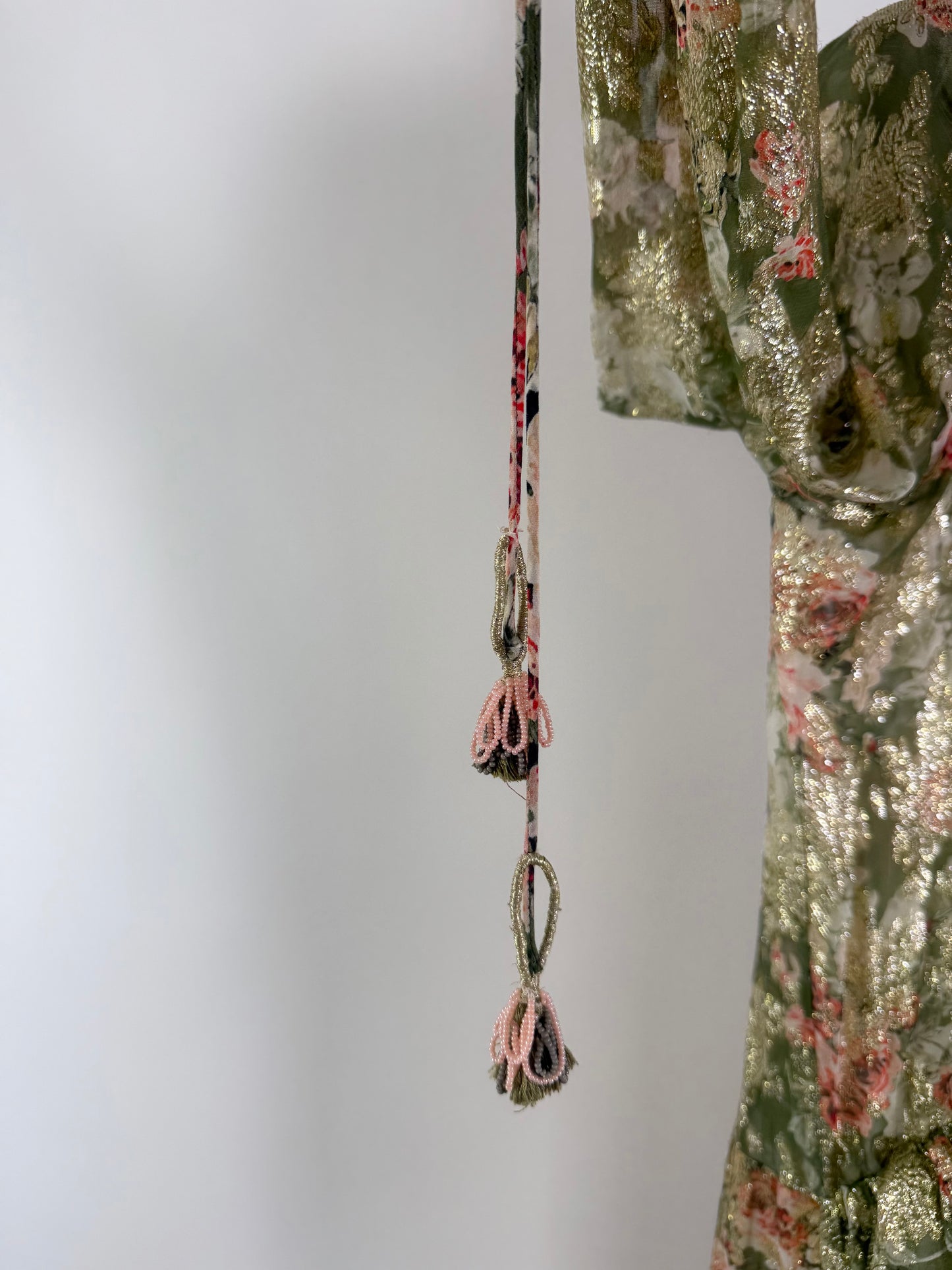 Hemant & Nandita Sheer/Shimmer Floral Dress