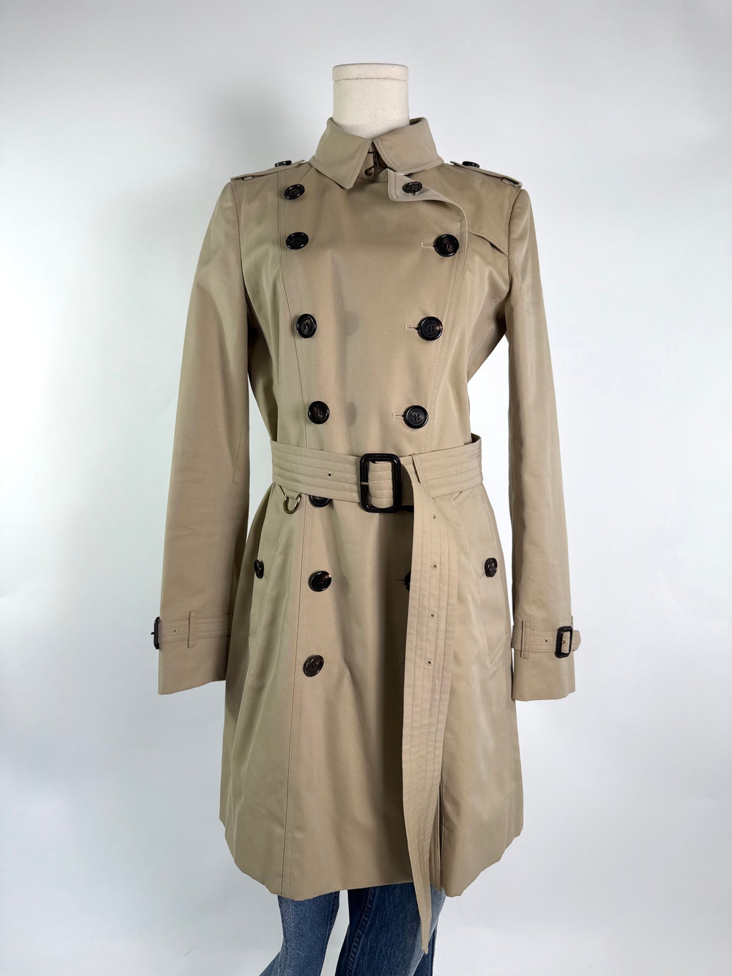 Burberry Mid-Length Chelsea Trench Coat Honey