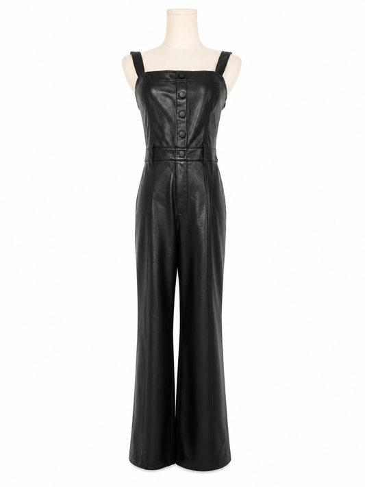 Alice & Olivia Lunette Vegan Leather Jumpsuit