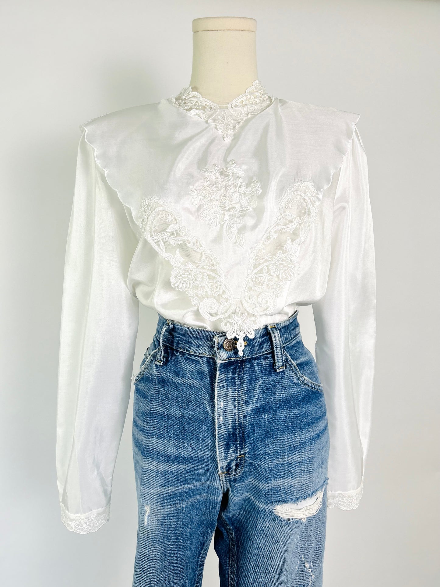 Vintage Nicola White Lace Blouse