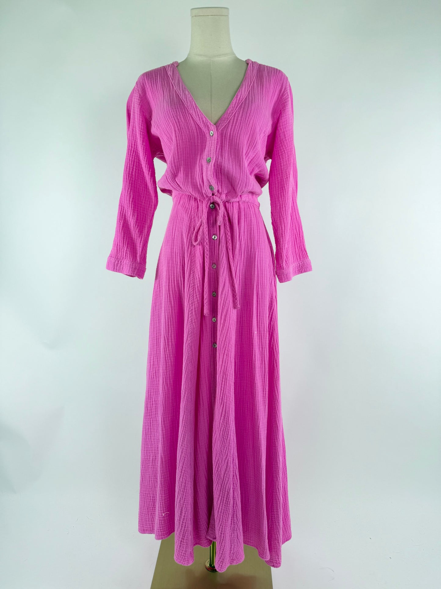 Honorine Pink Button Up Dress