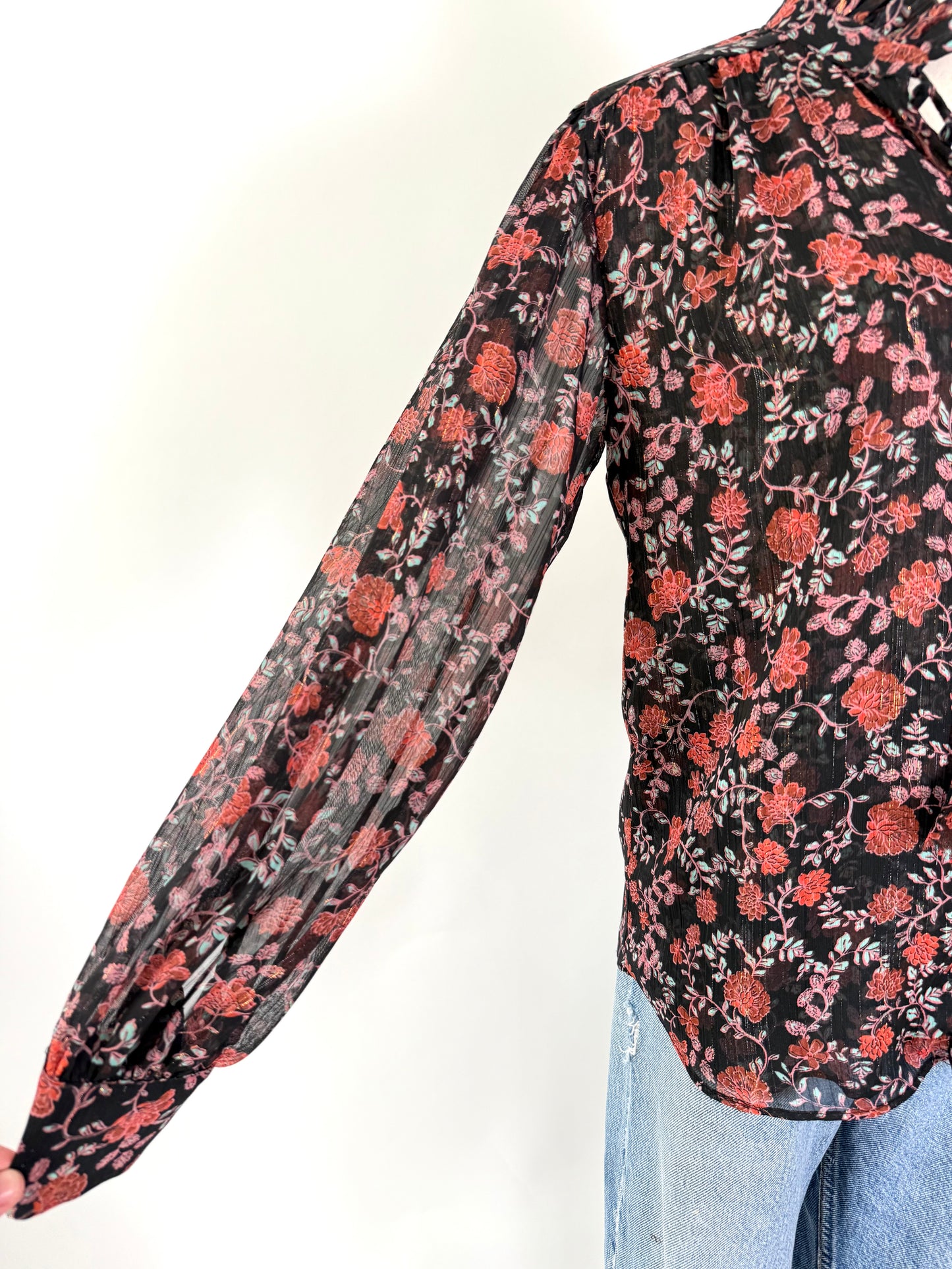 Misa Metallic Floral Top