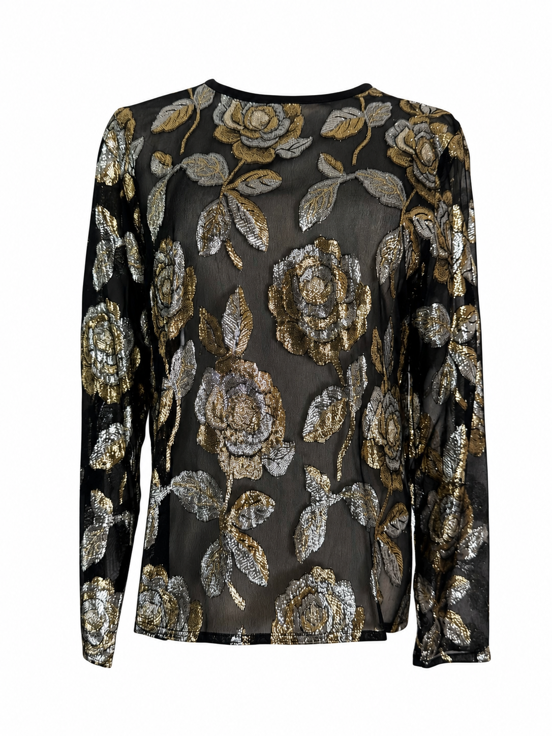 Vintage Jaeger Sheer Floral Top