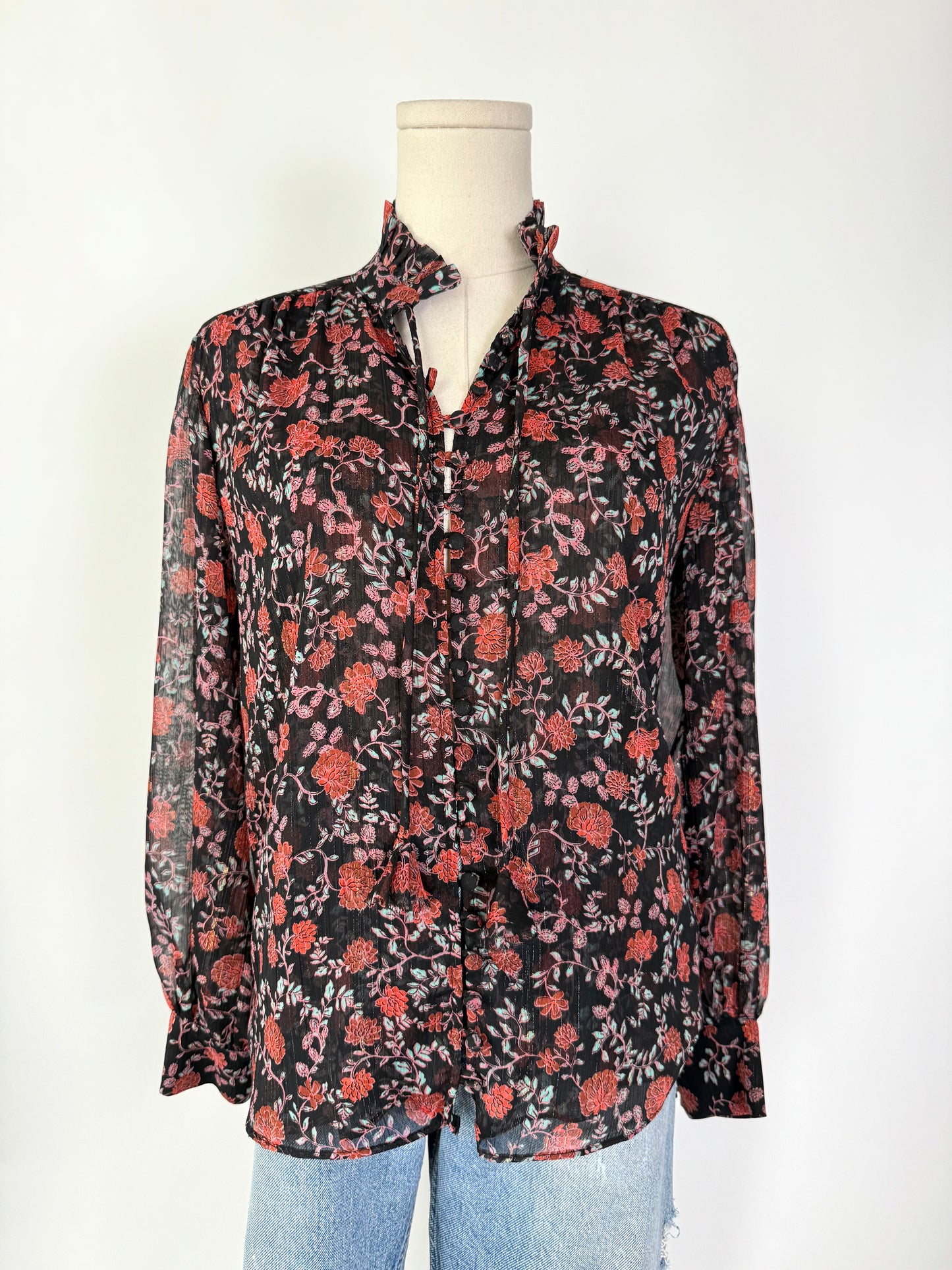 Misa Metallic Floral Top