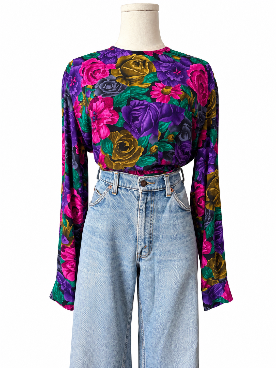 Vintage Dana Buchman Floral Silk Top