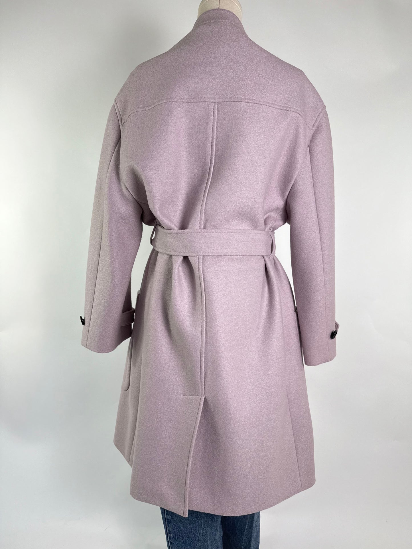 Burberry Lavender Wool Wrap Coat