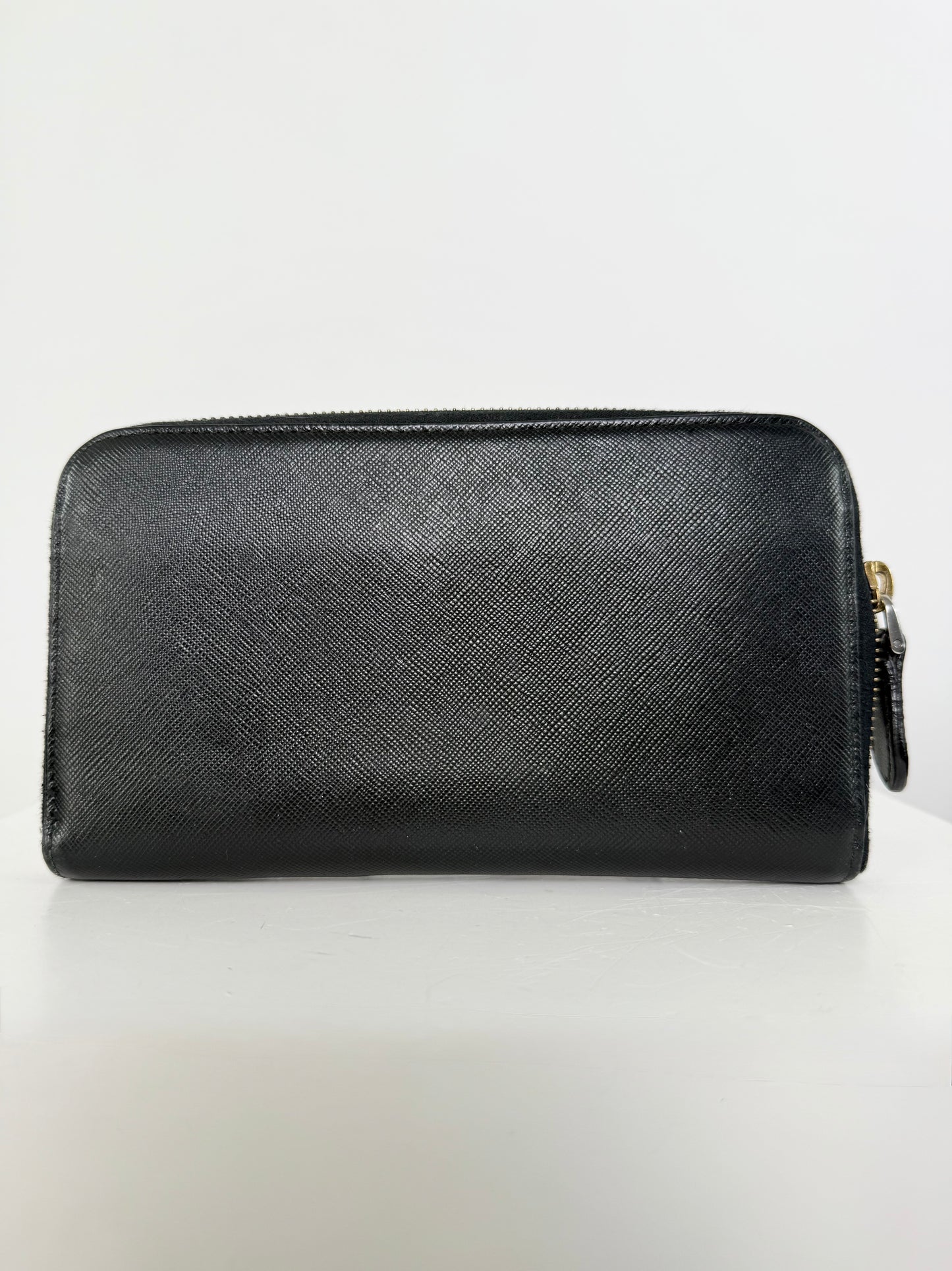 Prada Fiocco Long Zip Around Bow Wallet