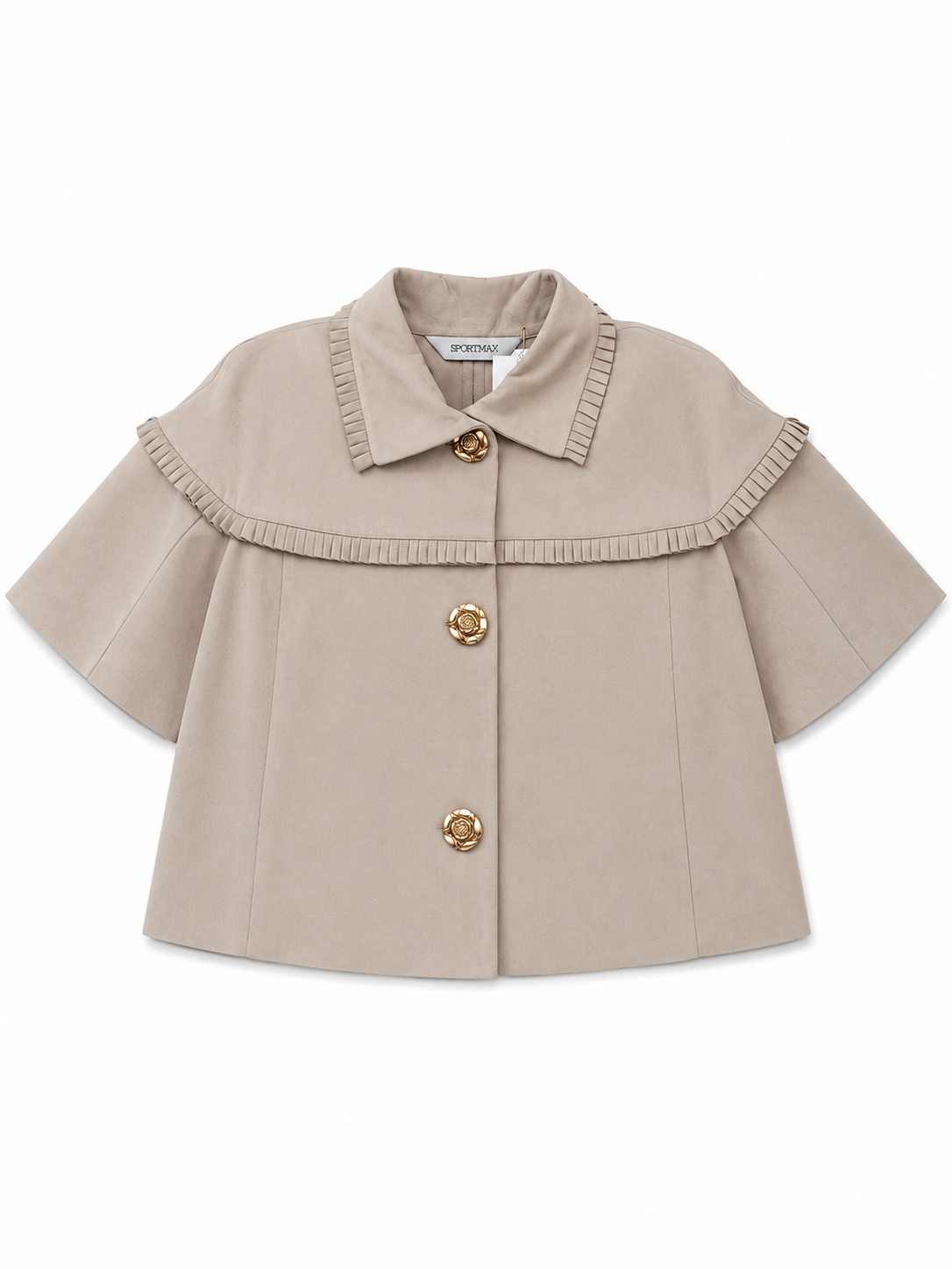Sport Max Tan Suede Ruffle Jacket