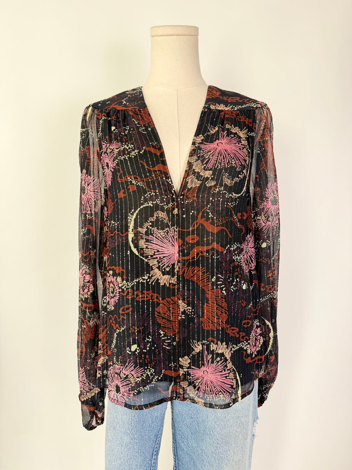 ALC Floral Shimmer Blouse