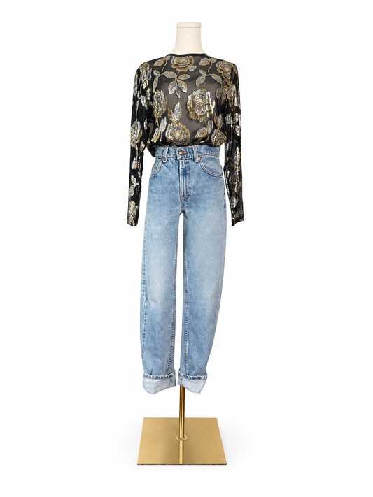 Vintage Jaeger Sheer Floral Top