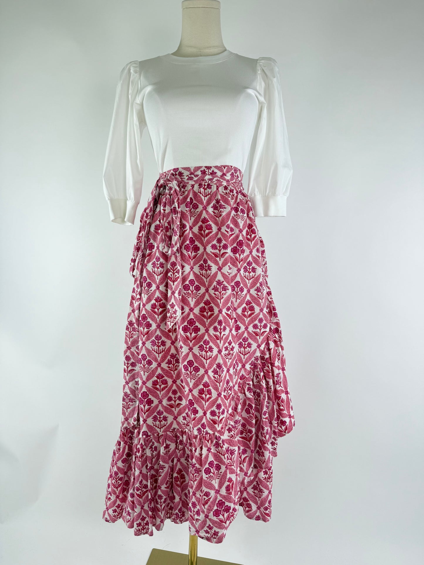 Pink City Prints Floral Wrap Skirt