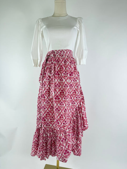Pink City Prints Floral Wrap Skirt