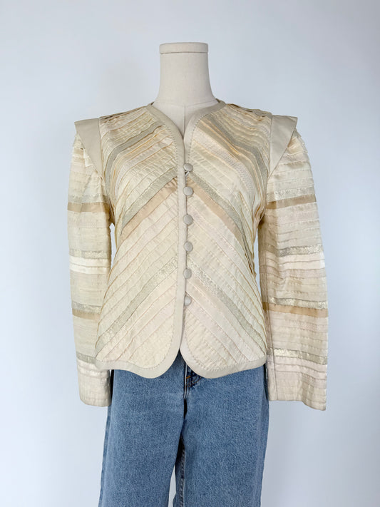 Vintage Silk Pleated Jacket