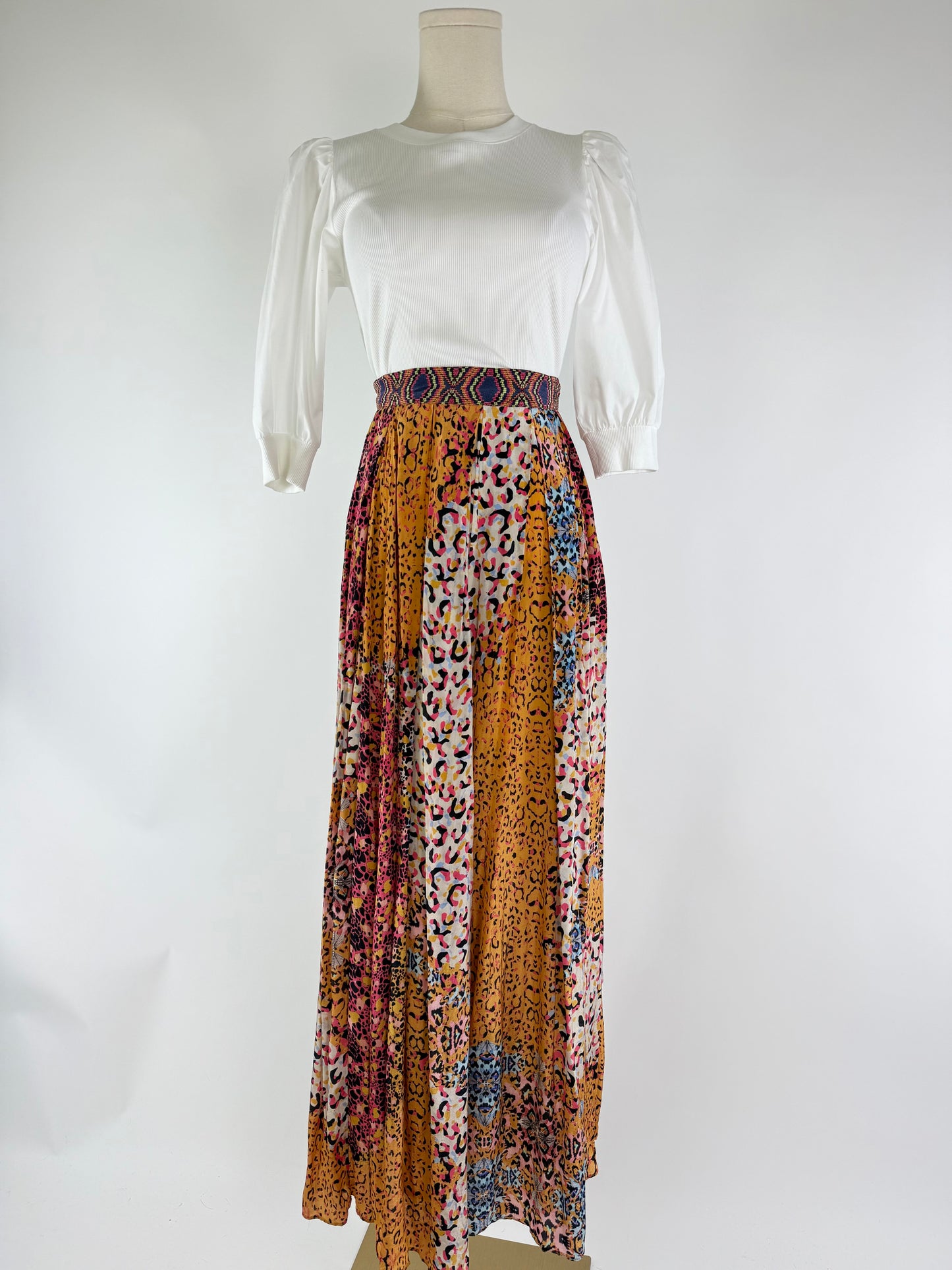 Bhanuni Jyoti Multicolor Pleated Maxi Skirt