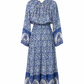 Vintage Sharmas Blue Floral Skirt & Top Set