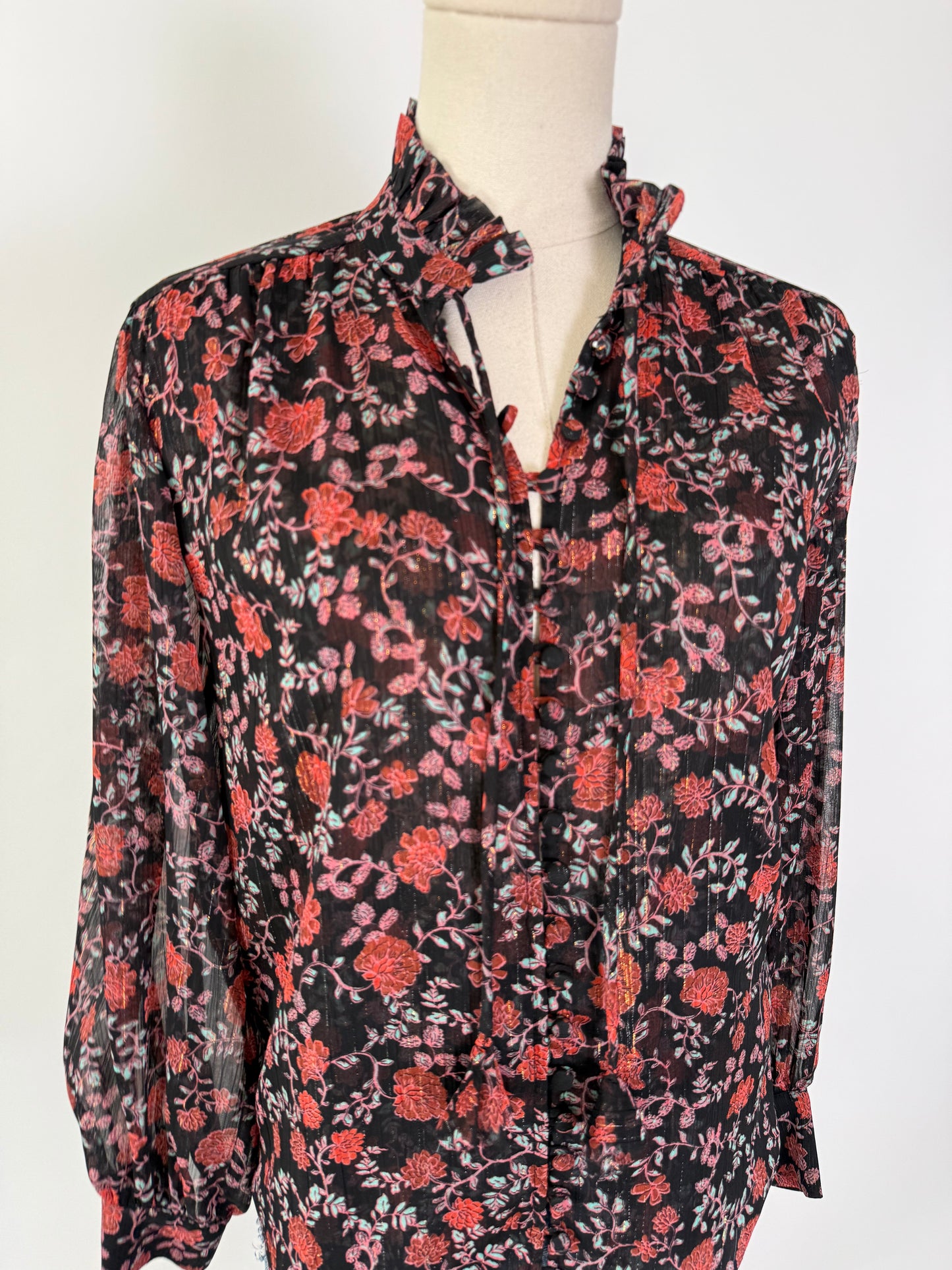 Misa Metallic Floral Top