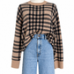 White & Warren Cashmere Plaid Sweater