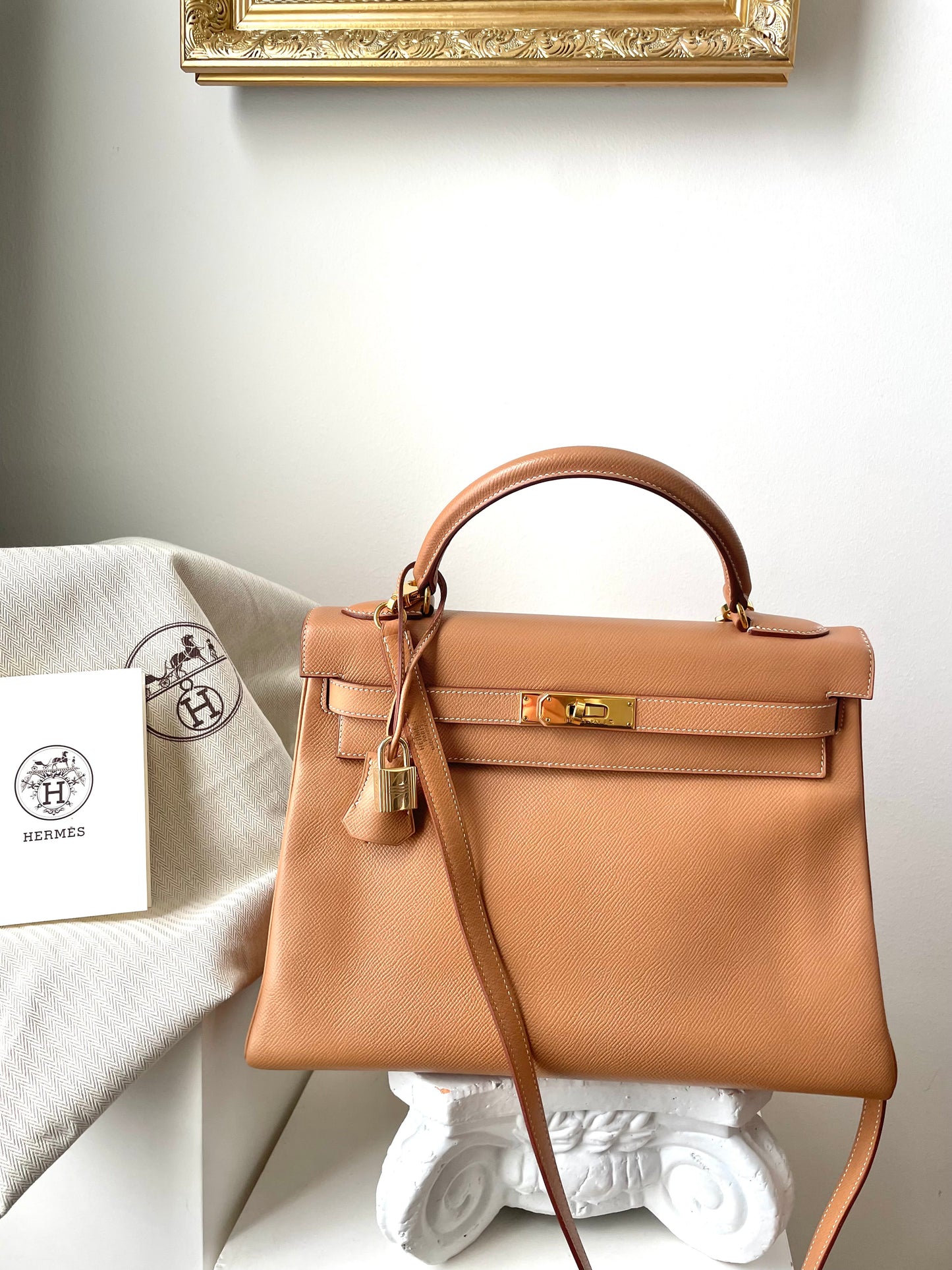 Hermes 1998 Kelly 32 Retourne Courchevel Natural