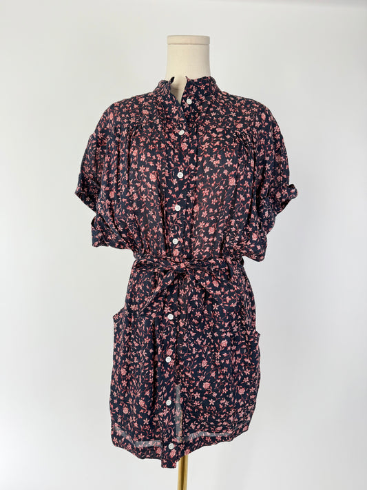 Frame Belted Floral Mini Dress