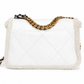 Chanel White Shearling 19 Medium Flap Bag