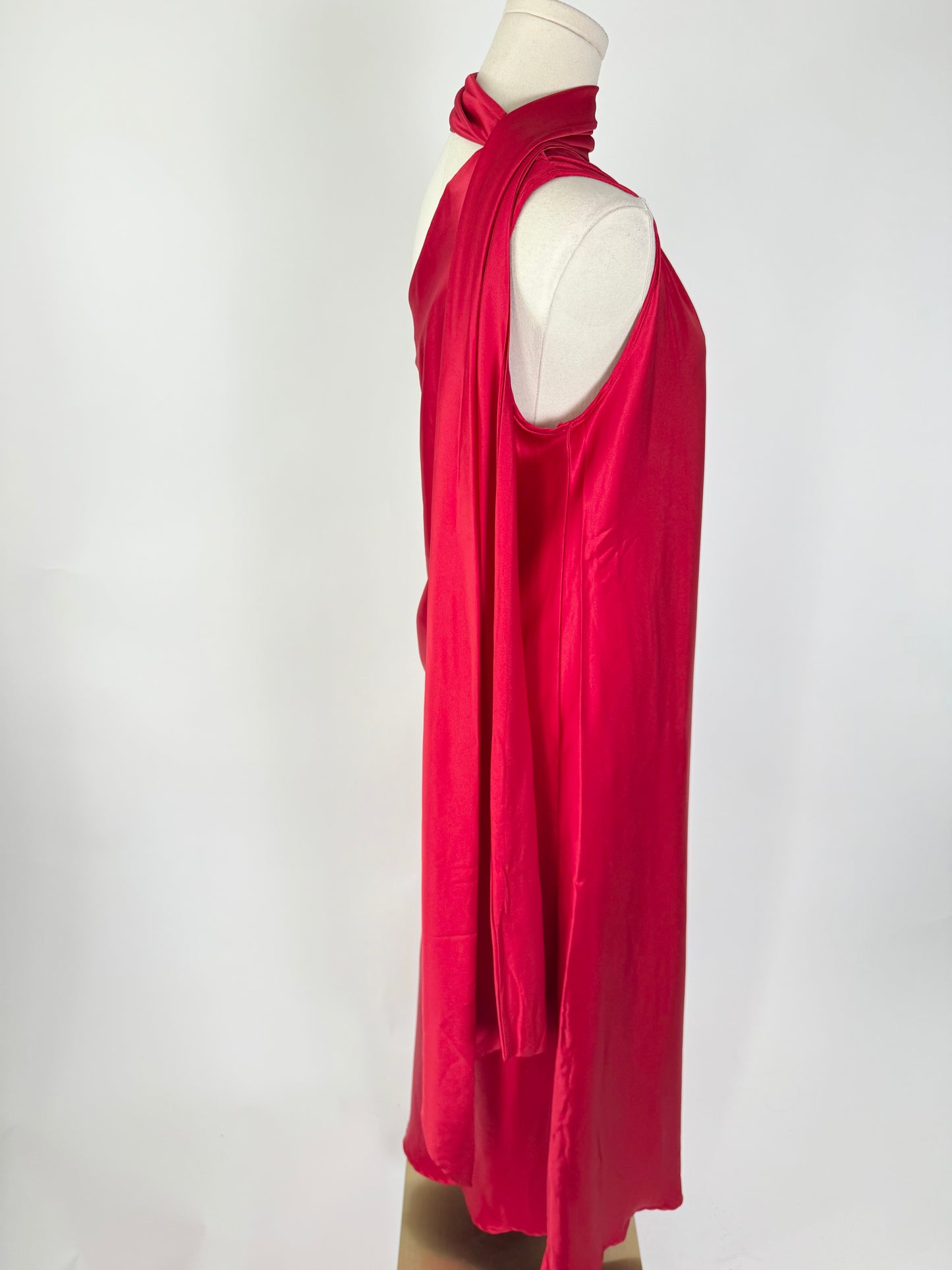 Reneec Red Cocktail Dress One Shoulder