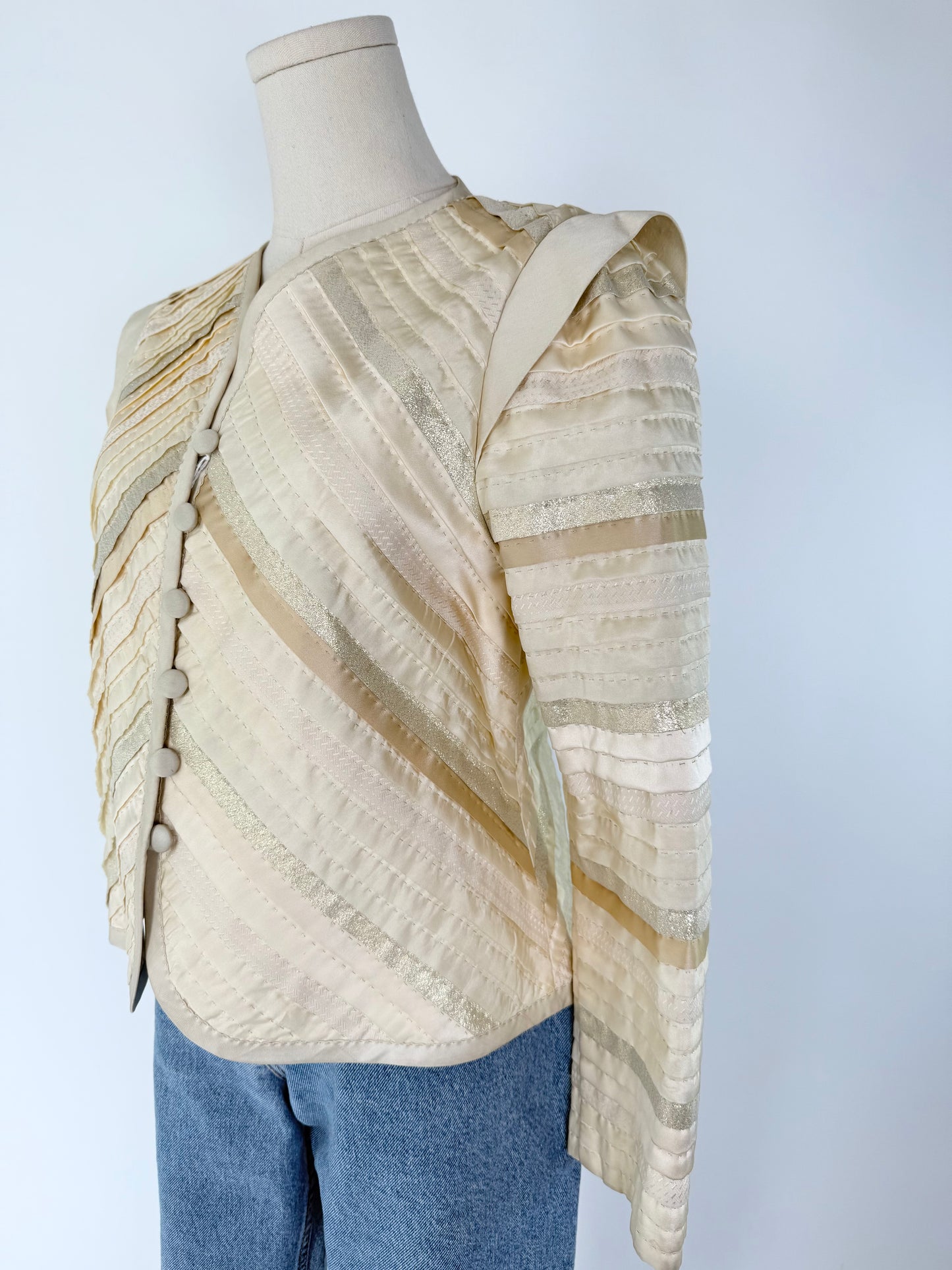 Vintage Silk Pleated Jacket
