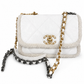 Chanel White Shearling 19 Medium Flap Bag