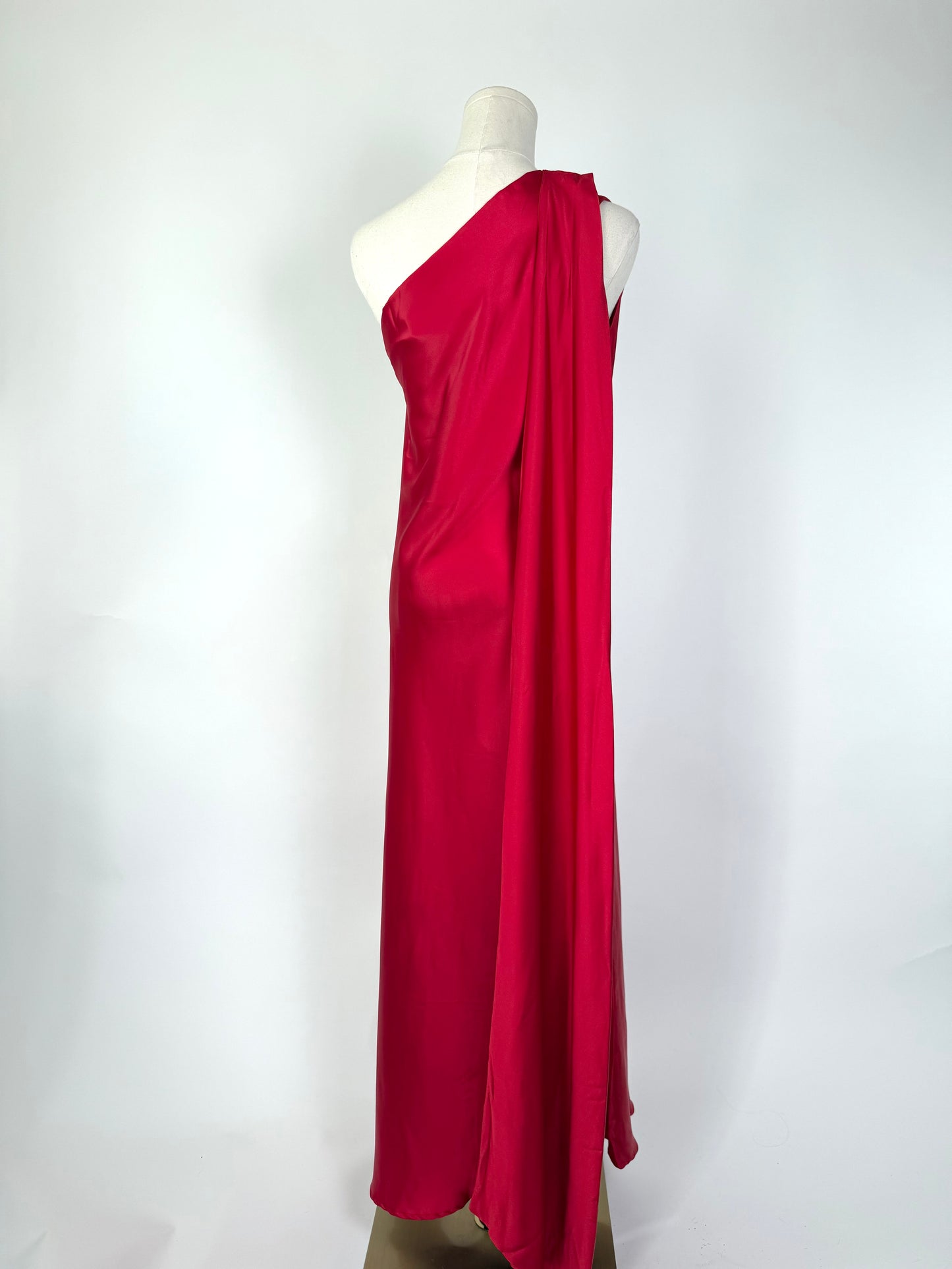 Reneec Red Cocktail Dress One Shoulder