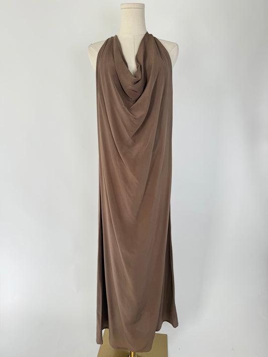 Beatrice Taupe Silk Dress