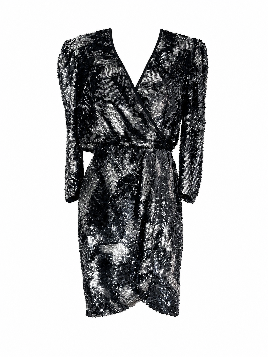 Zoey Sequin Camo Wrap Dress