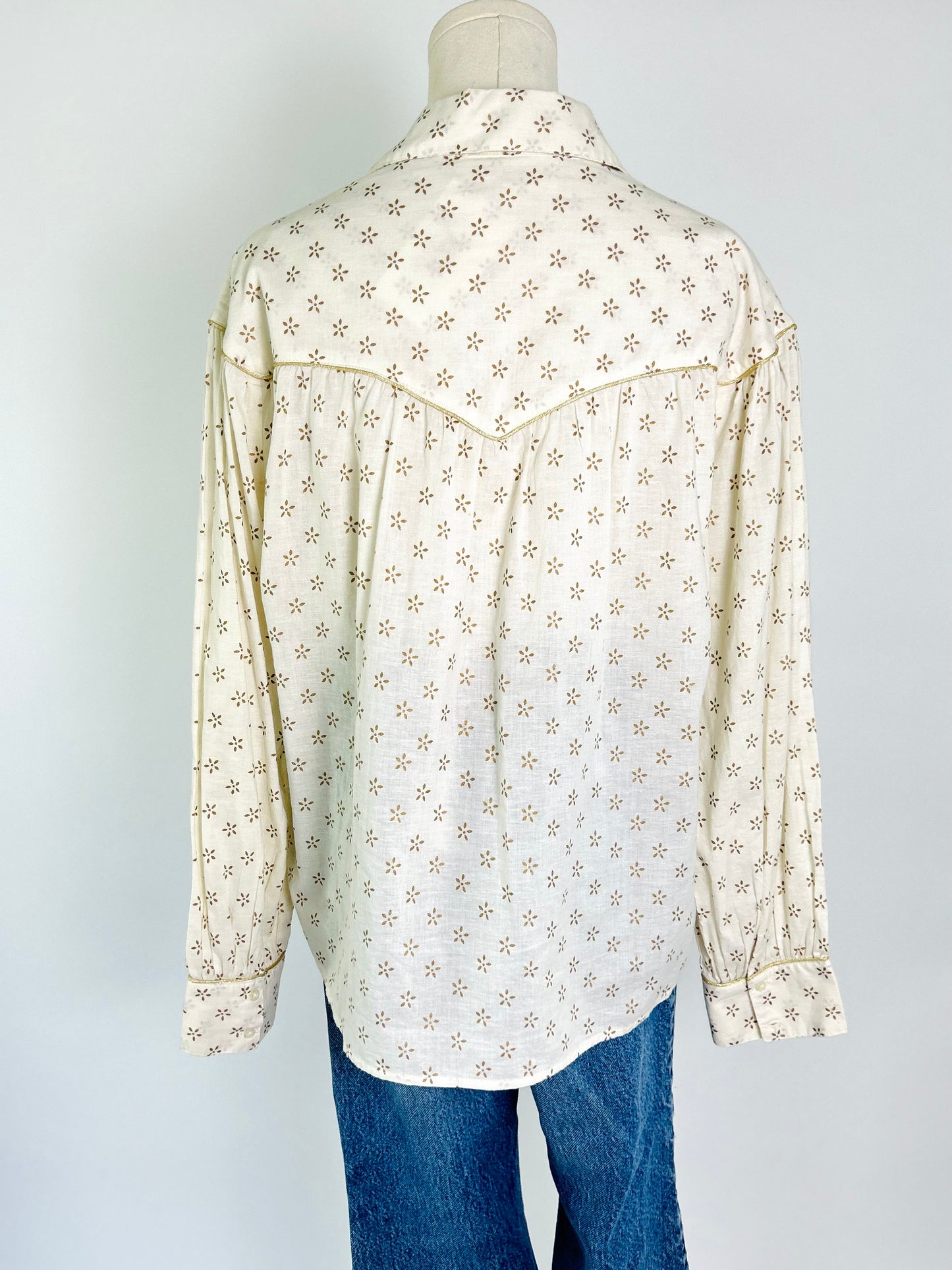 The Great Cream and Gold Flower Top