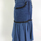 Vintage Collectors Moschino Denim Ruffle Skirt