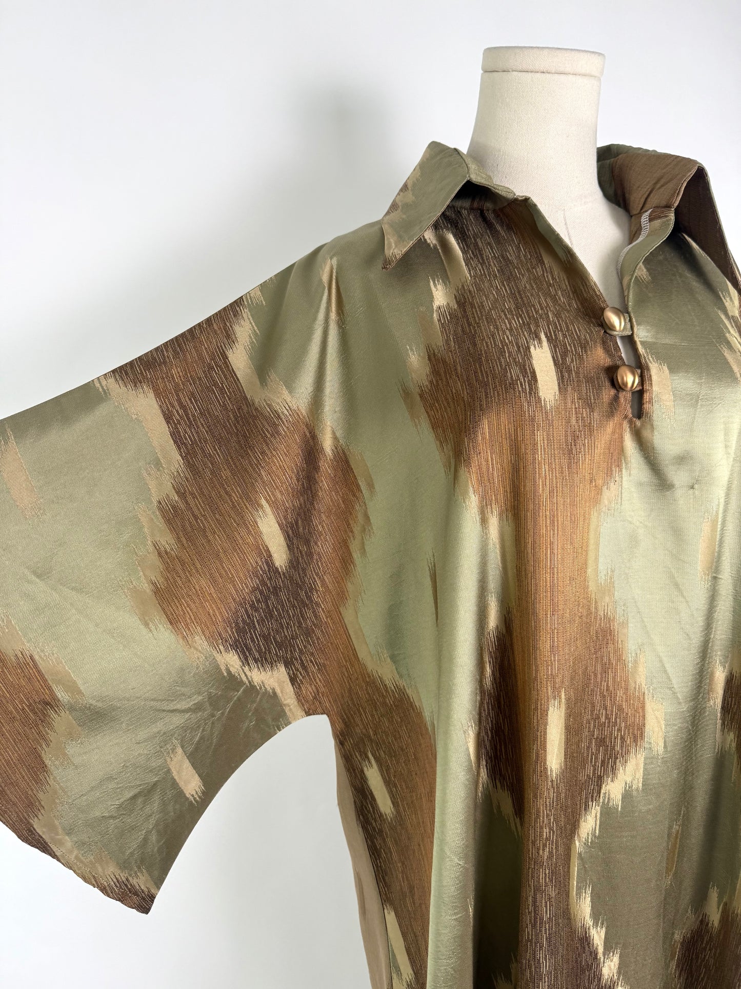 Rainforest Silk Ikat Caftan