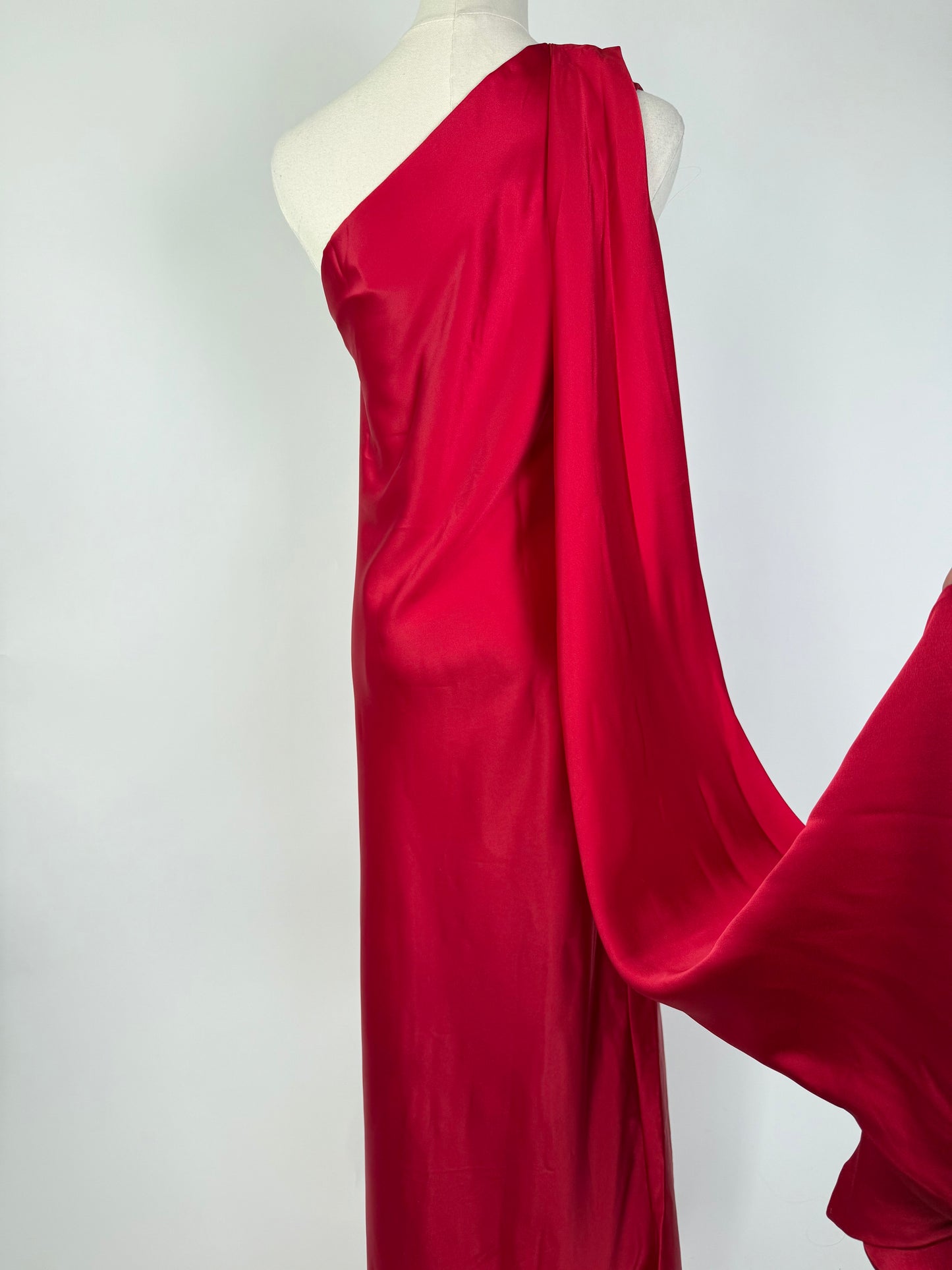 Reneec Red Cocktail Dress One Shoulder