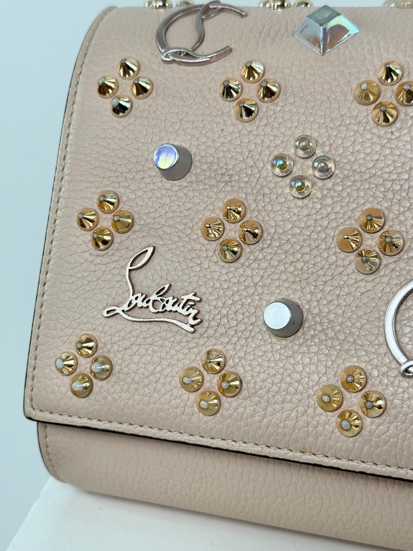 Christian Louboutin Paloma Light Beige Clutch