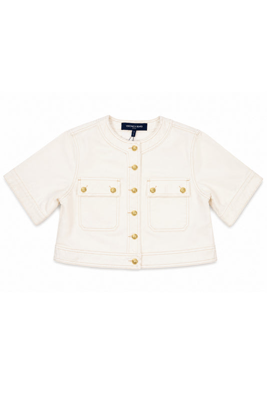 Veronica Beard Elias Cropped Denim Jacket