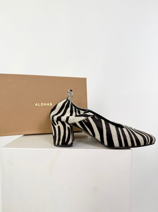 Alohas Zebra Stacked Heel