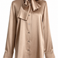 Worth Silk Neck Tie Blouse