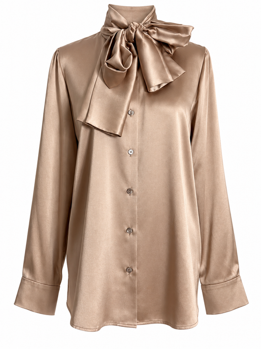 Worth Silk Neck Tie Blouse
