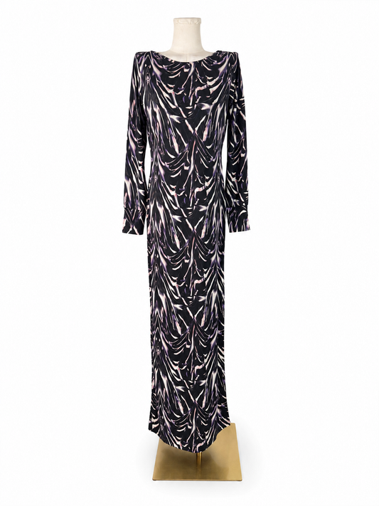 Vertigo Marbleized Print Maxi Dress