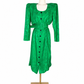 Vintage Silk Adrianna Papell Green Jacquard Dress